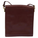 CARTIER Must Line Shoulder Bag Leather Bordeaux Gold Auth bs24414-2