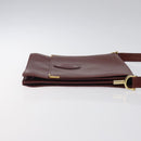 CARTIER Must Line Shoulder Bag Leather Bordeaux Gold Auth bs24414-3