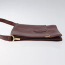 CARTIER Must Line Shoulder Bag Leather Bordeaux Gold Auth bs24414-4