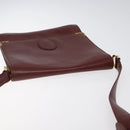 CARTIER Must Line Shoulder Bag Leather Bordeaux Gold Auth bs24414-6