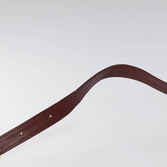 CARTIER Must Line Shoulder Bag Leather Bordeaux Gold Auth bs24414