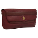 CARTIER Clutch Bag Leather Bordeaux Gold Auth bs24416-1