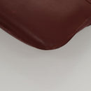 CARTIER Clutch Bag Leather Bordeaux Gold Auth bs24416-16