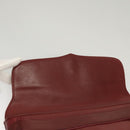 CARTIER Clutch Bag Leather Bordeaux Gold Auth bs24416-9