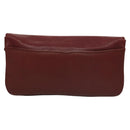 CARTIER Clutch Bag Leather Bordeaux Gold Auth bs24416-2
