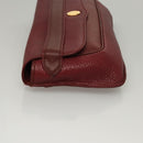 CARTIER Clutch Bag Leather Bordeaux Gold Auth bs24416-4