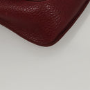 CARTIER Clutch Bag Leather Bordeaux Gold Auth bs24416-7