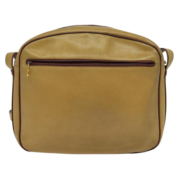CARTIER Shoulder Bag Leather Yellow Gold Auth bs24418