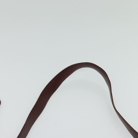 CARTIER Shoulder Bag Leather Yellow Gold Auth bs24418