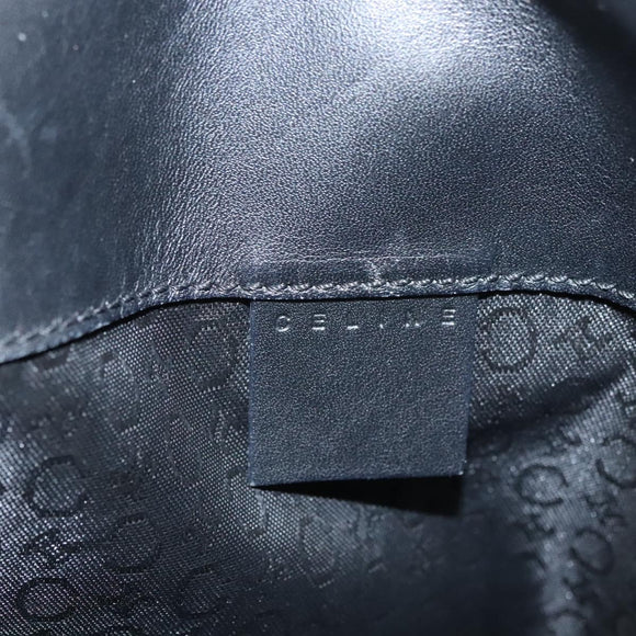 CELINE C Macadam Canvas Hand Bag Black Silver Auth bs24420