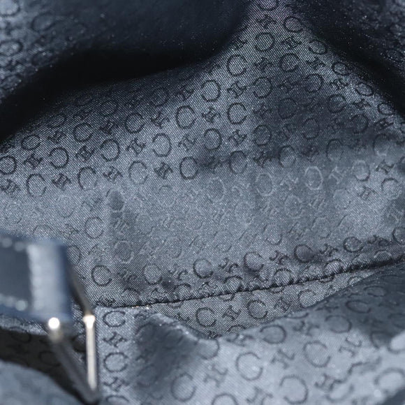 CELINE C Macadam Canvas Hand Bag Black Silver Auth bs24420