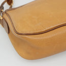LOEWE Anagram Shoulder Bag Leather Yellow Auth bs24428-14