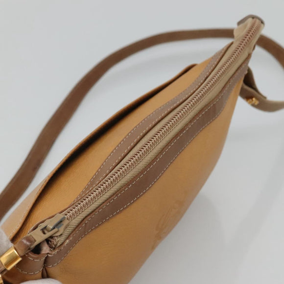 LOEWE Anagram Shoulder Bag Leather Yellow Auth bs24428