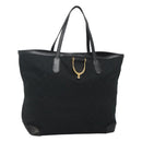 GUCCI GG Canvas Tote Bag Black Gold 305585 Auth bs24442-1