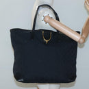 GUCCI GG Canvas Tote Bag Black Gold 305585 Auth bs24442-20
