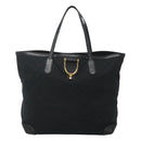 GUCCI GG Canvas Tote Bag Black Gold 305585 Auth bs24442-13