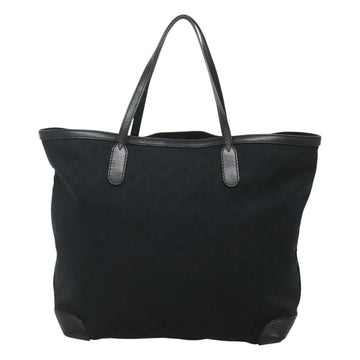 GUCCI GG Canvas Tote Bag Black Gold 305585 Auth bs24442 - 0