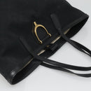 GUCCI GG Canvas Tote Bag Black Gold 305585 Auth bs24442-6