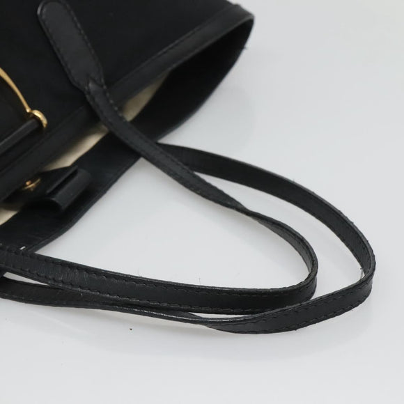 GUCCI GG Canvas Tote Bag Black Gold 305585 Auth bs24442