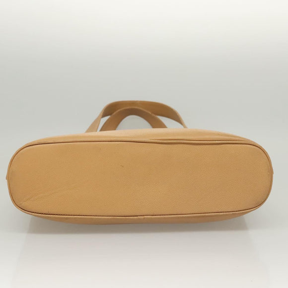 CHANEL Shoulder Bag Caviar Skin Beige CC Auth bs24445