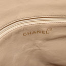 CHANEL Shoulder Bag Calf Skin Beige CC Auth bs24445-19