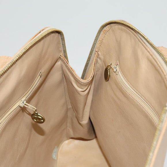CHANEL Shoulder Bag Caviar Skin Beige CC Auth bs24445