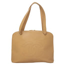 CHANEL Schoudertas Kalfsleer Beige CC Auth bs24445-13