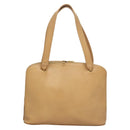 CHANEL Shoulder Bag Calf Skin Beige CC Auth bs24445-2