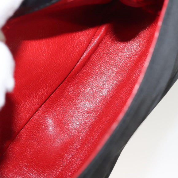 CHANEL Chain Shoulder Bag Nylon Black Gold CC Auth bs24449