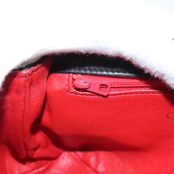 CHANEL Chain Shoulder Bag Nylon Black Gold CC Auth bs24449