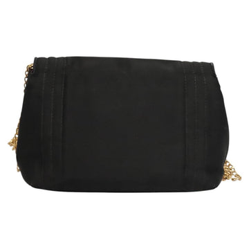 CHANEL Chain Shoulder Bag Nylon Black Gold CC Auth bs24449 - 0