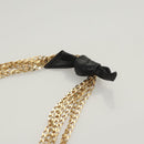 CHANEL Chain Shoulder Bag Nylon Black Gold CC Auth bs24449-14