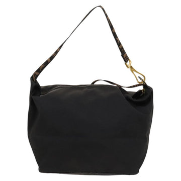 FENDI Shoulder Bag Nylon Black Gold Auth bs24463 - 0