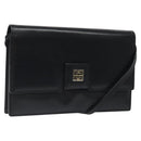 GIVENCHY Shoulder Bag Leather Black Gold Auth bs24469-1