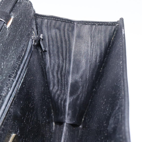 GIVENCHY Shoulder Bag Leather Black Gold Auth bs24469