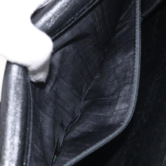 GIVENCHY Shoulder Bag Leather Black Gold Auth bs24469