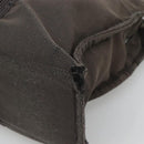 HERMES Her Line MM Hand Bag Canvas Gray Silver Auth bs24473-9