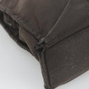 HERMES Her Line MM Hand Bag Canvas Gray Silver Auth bs24473-14