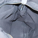 HERMES Her Line MM Hand Bag Canvas Gray Silver Auth bs24473-18