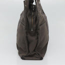 HERMES Her Line MM Hand Bag Canvas Gray Silver Auth bs24473-3