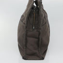 HERMES Her Line MM Hand Bag Canvas Gray Silver Auth bs24473-4