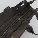 HERMES Her Line MM Hand Bag Canvas Gray Silver Auth bs24473-6