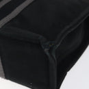 HERMES Fourre Tout PM Hand Bag Canvas Black Silver Auth bs24474-9