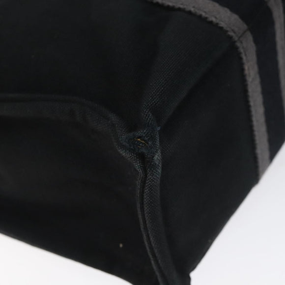 HERMES Fourre Tout PM Hand Bag Canvas Black Silver Auth bs24474