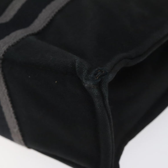 HERMES Fourre Tout PM Hand Bag Canvas Black Silver Auth bs24474