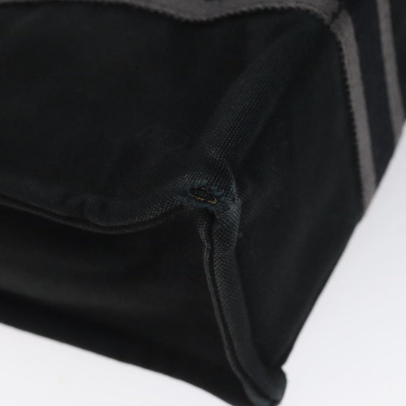 HERMES Fourre Tout PM Hand Bag Canvas Black Silver Auth bs24474