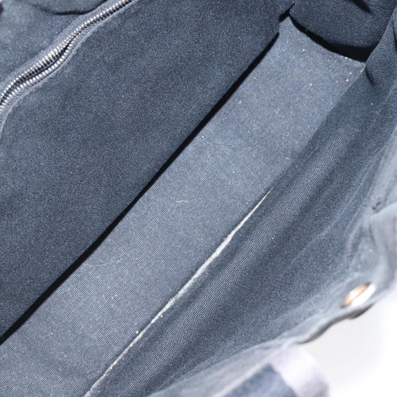 HERMES Fourre Tout PM Hand Bag Canvas Black Silver Auth bs24474