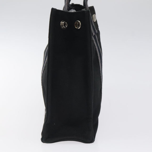 HERMES Fourre Tout PM Hand Bag Canvas Black Silver Auth bs24474