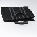HERMES Fourre Tout PM Hand Bag Canvas Black Silver Auth bs24474-6