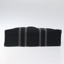 HERMES Fourre Tout PM Hand Bag Canvas Black Silver Auth bs24474-5